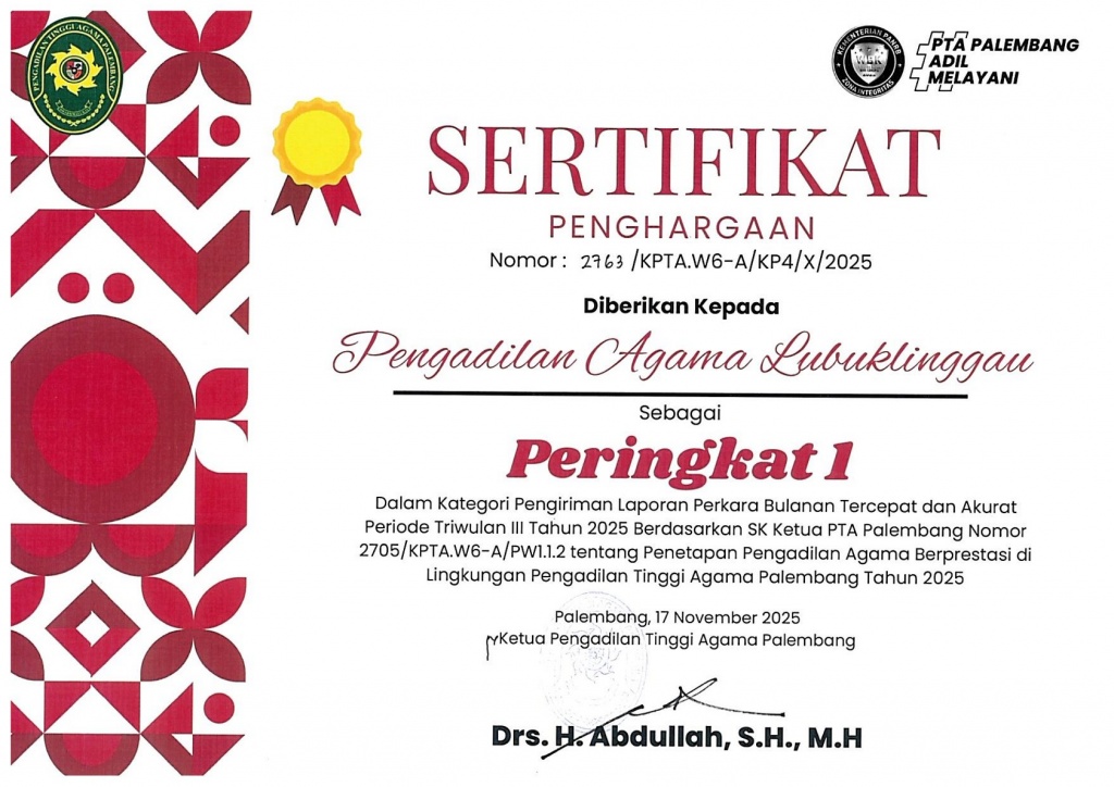 Sertifikat Penghargaan Triwulan III Pengadilan Agama Lubuk Linggau_6.jpg